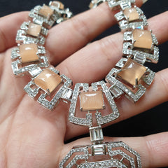 Peach Quartz Necklace Set