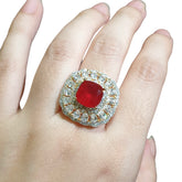 Garnet Red Size Adjustable Ring