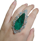 Emerald Green Size Adjustable Ring