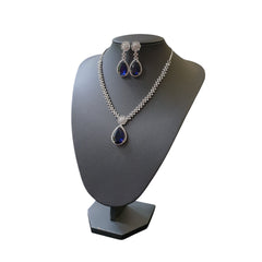 Blue Sapphire Necklace Set with Tikka