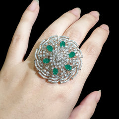 Emerald Green Size Adjustable Ring