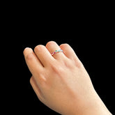 925 Silver Womens Ring With Lab Made Multi Gemstones (Size: M)