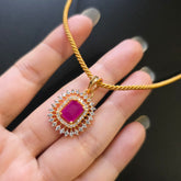 Ruby Pendant Set