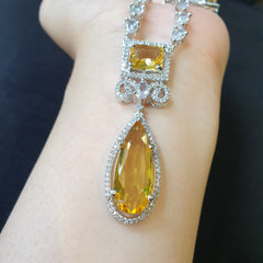 Yellow Citrine Necklace Set