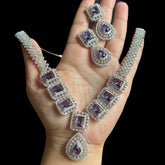 Purple Amethysts Necklace Set