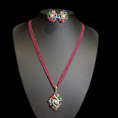 Ruby Pendant Set with multi-gemstones
