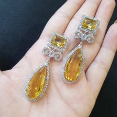 Yellow Citrine Necklace Set