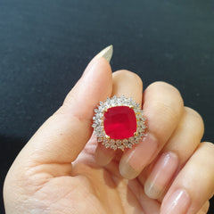 Blood Red Ruby Size Adjustable Ring