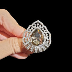 Smokey Quartz Size Adjustable Ring