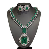 Lab Grown Columbian Emerald Necklace Set