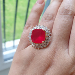 Blood Red Ruby Size Adjustable Ring