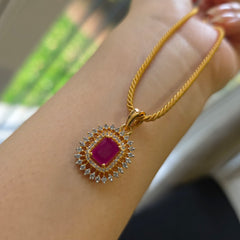 Ruby Pendant Set