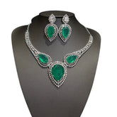 Columbian Lab grown Emeralds Necklace Set