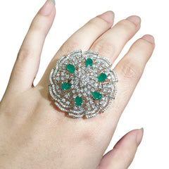 Emerald Green Size Adjustable Ring