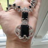 Black Quartz Necklace Set