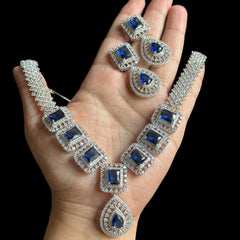 Blue Sapphires Necklace Set