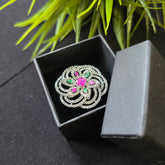 Thea - Emerald & Rubies Size adjustable Ring