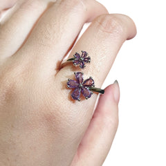 Purple Amethyst Size Adjustable Ring