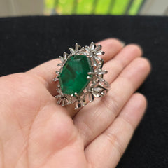 Emerald Green Size Adjustable Ring