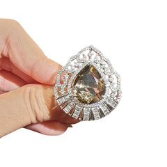 Smokey Quartz Size Adjustable Ring