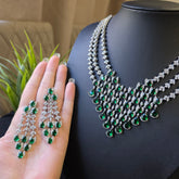 Lina - Emerald White Gold Necklace Set