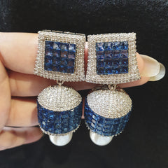 Stunning Blue Sapphires Earrings