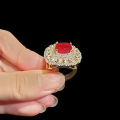 Garnet Red Size Adjustable Ring