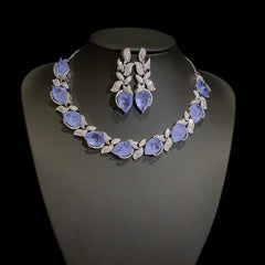 Lab Grown Srilankan Sapphire Necklace Set