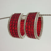 Garnet Red Stud Earrings