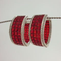 Garnet Red Stud Earrings