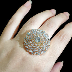 Cubic Zirconia Size Adjustable Ring