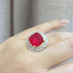 Blood Red Ruby Size Adjustable Ring