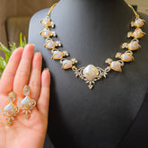 Selena - Exquisite Mother of Pearl & CZ Jewellery Set Yellow GOLD plated