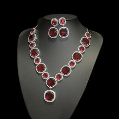 Garnet Red Necklace Set