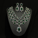 Emerald Green Statement Necklace With Matching Earrings