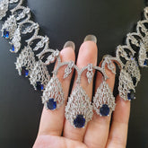 Blue Sapphires Necklace Set