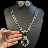 Elegant Necklace Set with Size Adjustable Ring and tikka