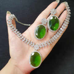 Peridot Green Necklace Set