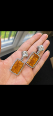 Classic Orange Sapphire Earrings