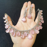 Pink Quartz Necklace Set