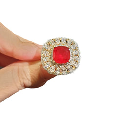 Garnet Red Size Adjustable Ring
