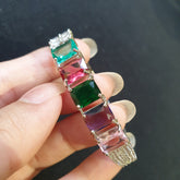 Multi Gemstones Openable Bangle