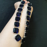 Blue Sapphires Necklace Set
