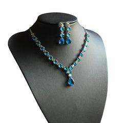 Aqua Blue Topaz Necklace Set