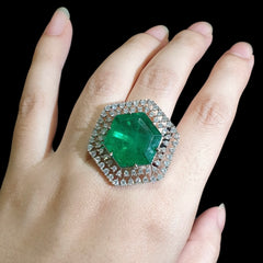 Emerald Green Size Adjustable Ring