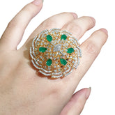 Emerald Green Size Adjustable Ring