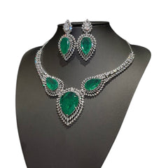 Columbian Lab grown Emeralds Necklace Set