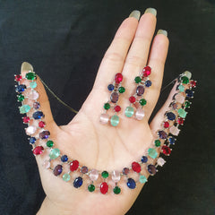 Multi Gemstones Necklace Set