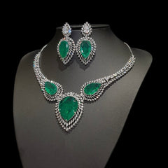 Columbian Lab grown Emeralds Necklace Set