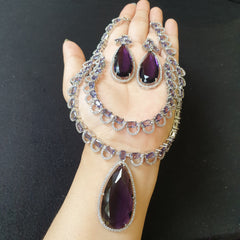 Purple Amethyst Necklace Set